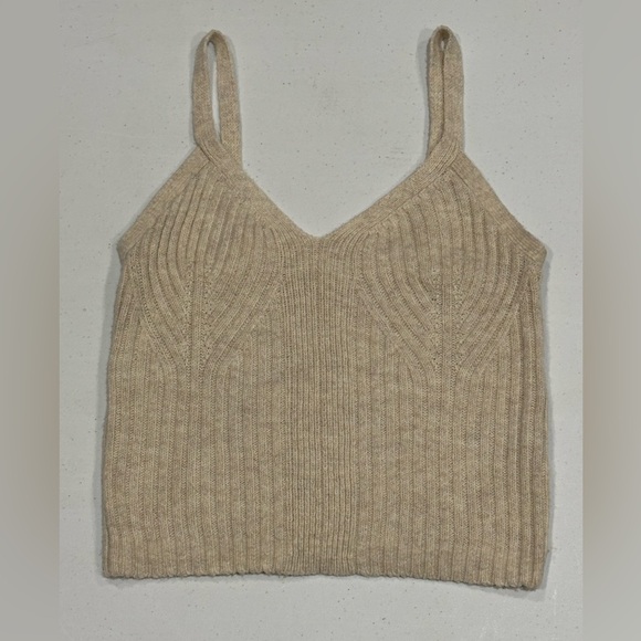 Auden Tops - Auden Heather Beige Knit Cropped Tank Top, Size XS